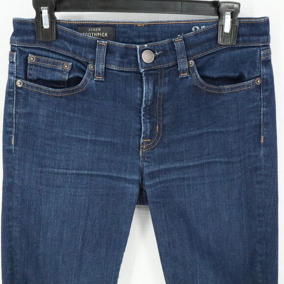 J Crew Jeans Womens Size 27 Waist Toothpick Blue Stretch Denim Skinny Leg - Picture 6 of 16